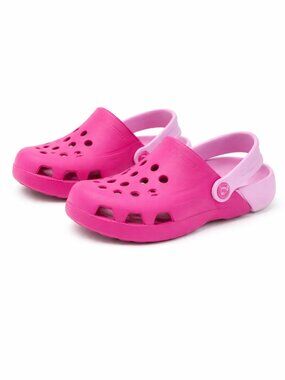 Crocs Kids Classic Clogs Size J1 Pink Lightweight Slip On Sandals
